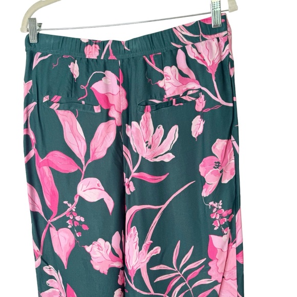 Anthropologie Floral Palm Wide Leg Vacation Pants Size 12 - Picture 6 of 9